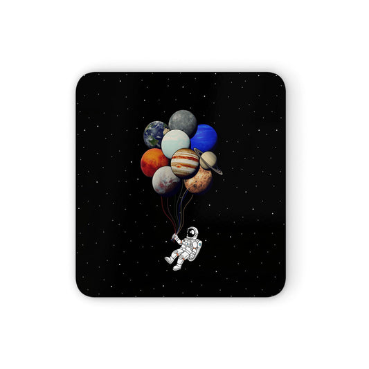 Astronaut Planet Balloons Square Coaster
