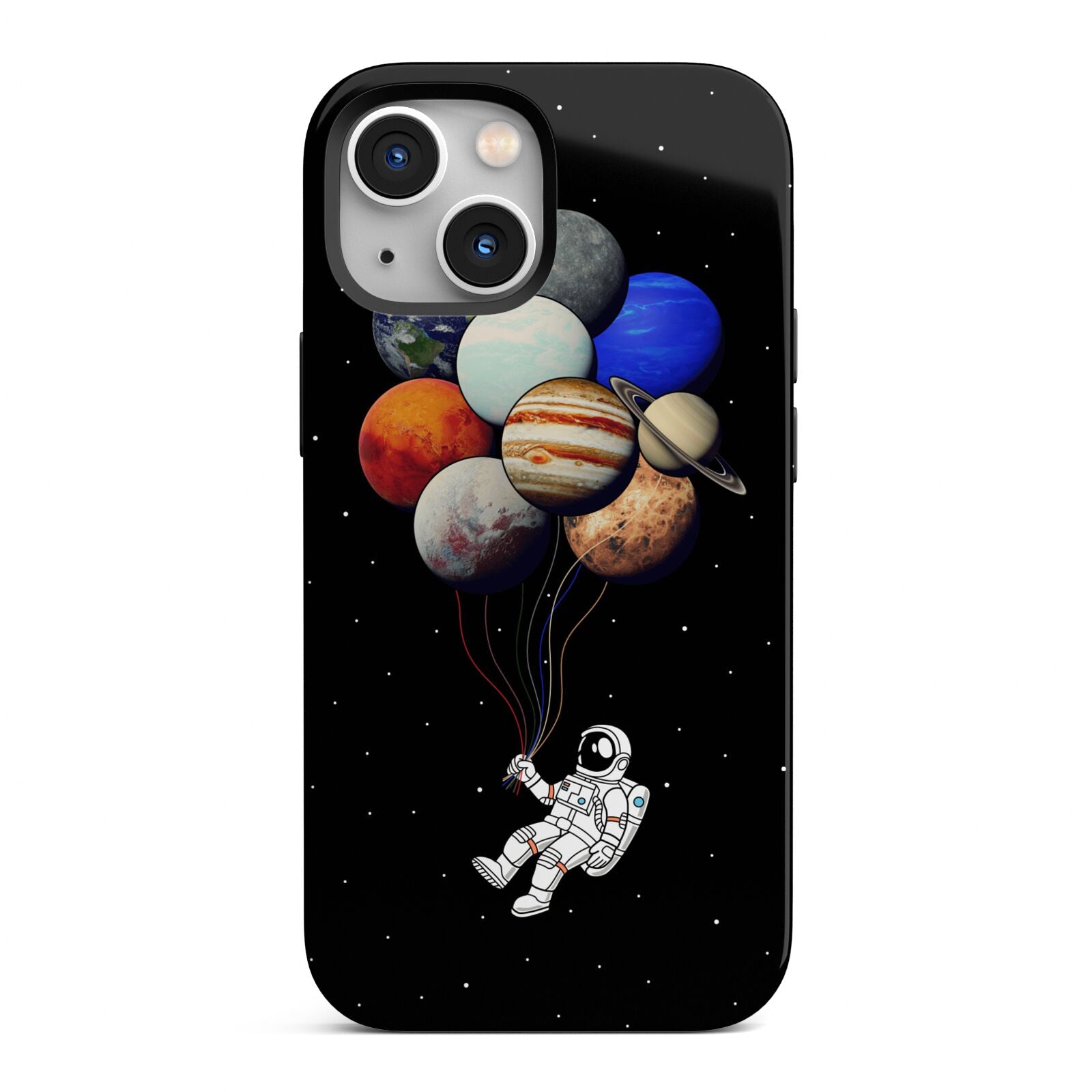 Astronaut Planet Balloons iPhone 13 Mini Full Wrap 3D Tough Case
