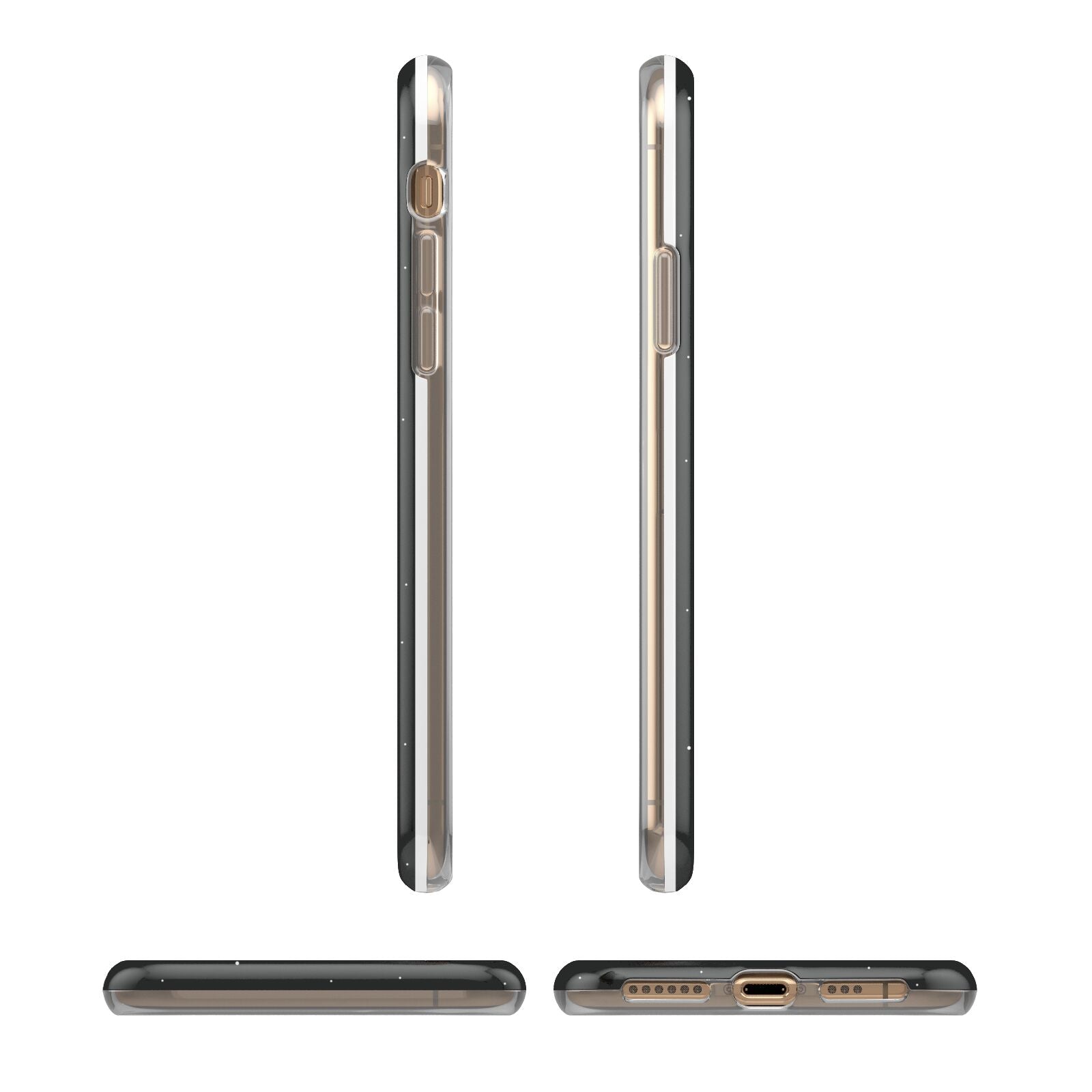 Astronaut Planet Balloons iPhone XS 3D Tough Case in Gold Angled Images