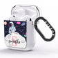 Astronaut in Candy Space with Name AirPods Clear Case Side Image