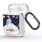 Astronaut in Candy Space with Name AirPods Glitter Case Side Image