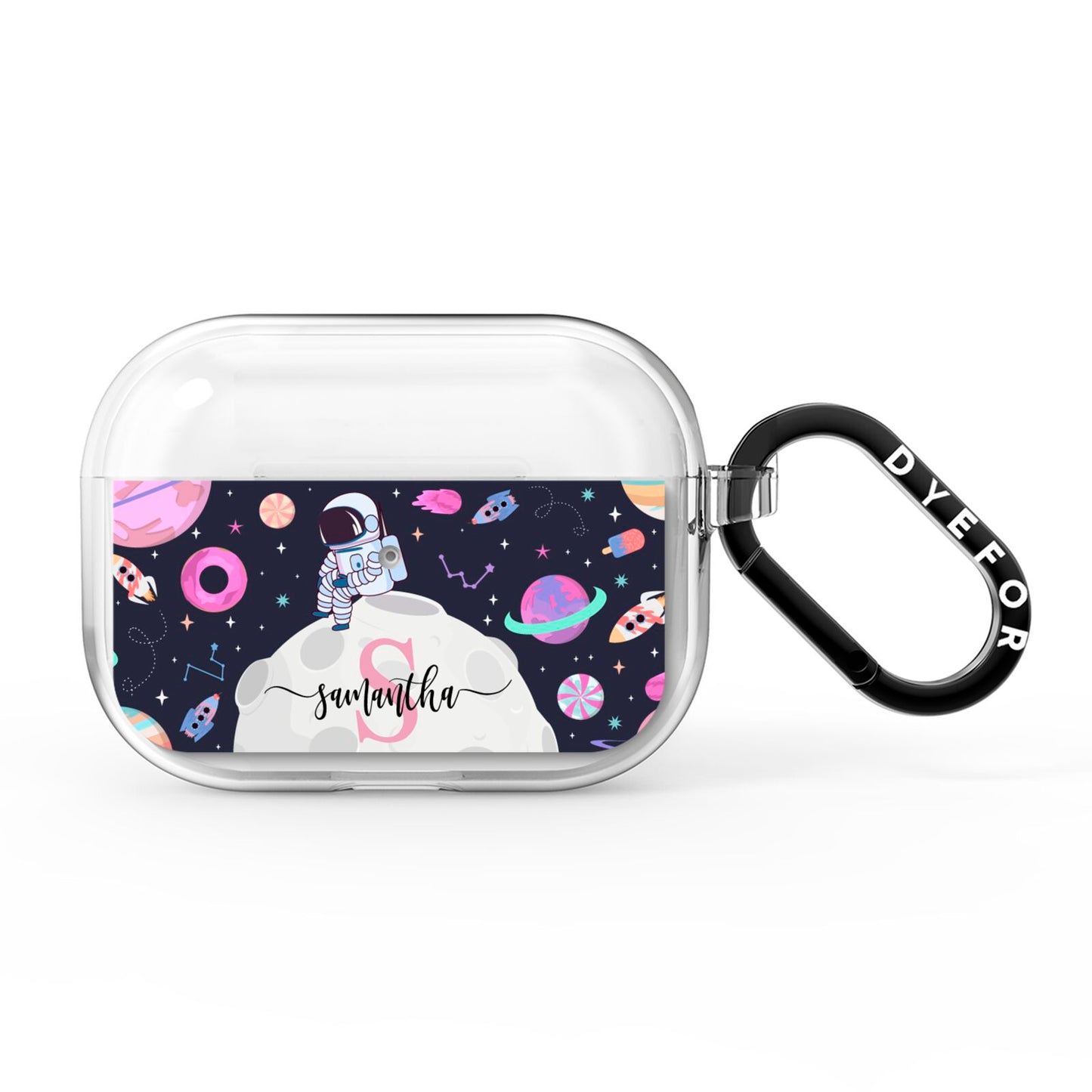 Astronaut in Candy Space with Name AirPods Pro Clear Case