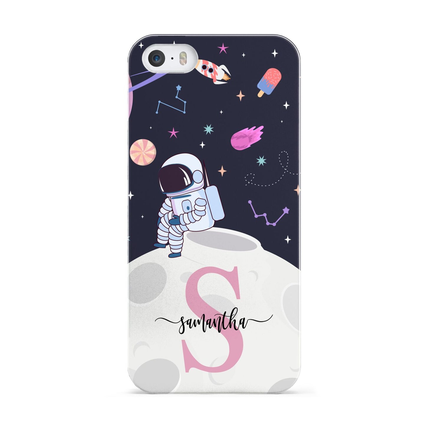 Astronaut in Candy Space with Name Apple iPhone 5 Case