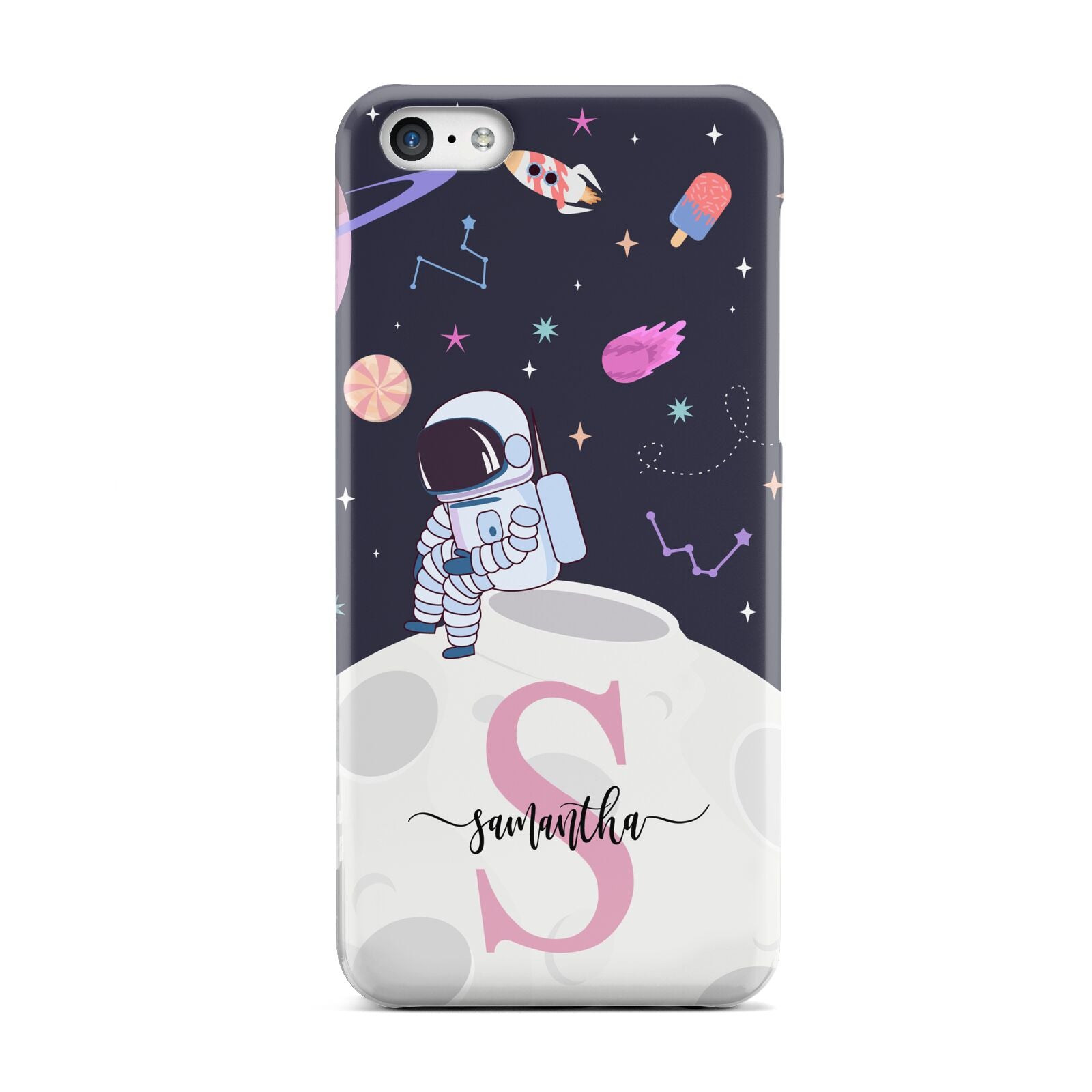 Astronaut in Candy Space with Name Apple iPhone 5c Case