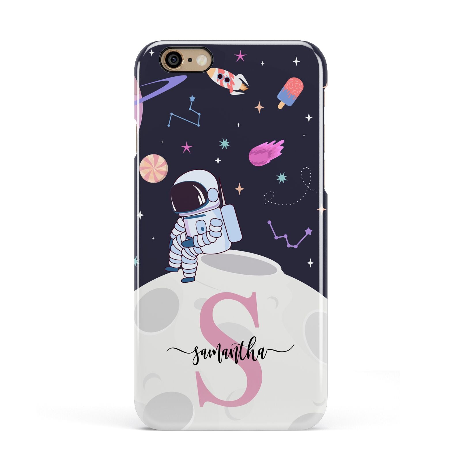 Astronaut in Candy Space with Name Apple iPhone 6 3D Snap Case