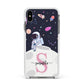 Astronaut in Candy Space with Name Apple iPhone Xs Max Impact Case White Edge on Black Phone