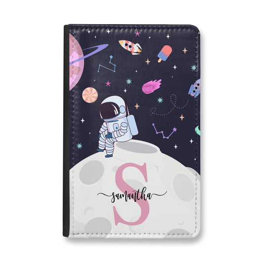 Astronaut in Candy Space with Name Passport Holder