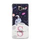 Astronaut in Candy Space with Name Samsung Galaxy A3 2016 Case on gold phone