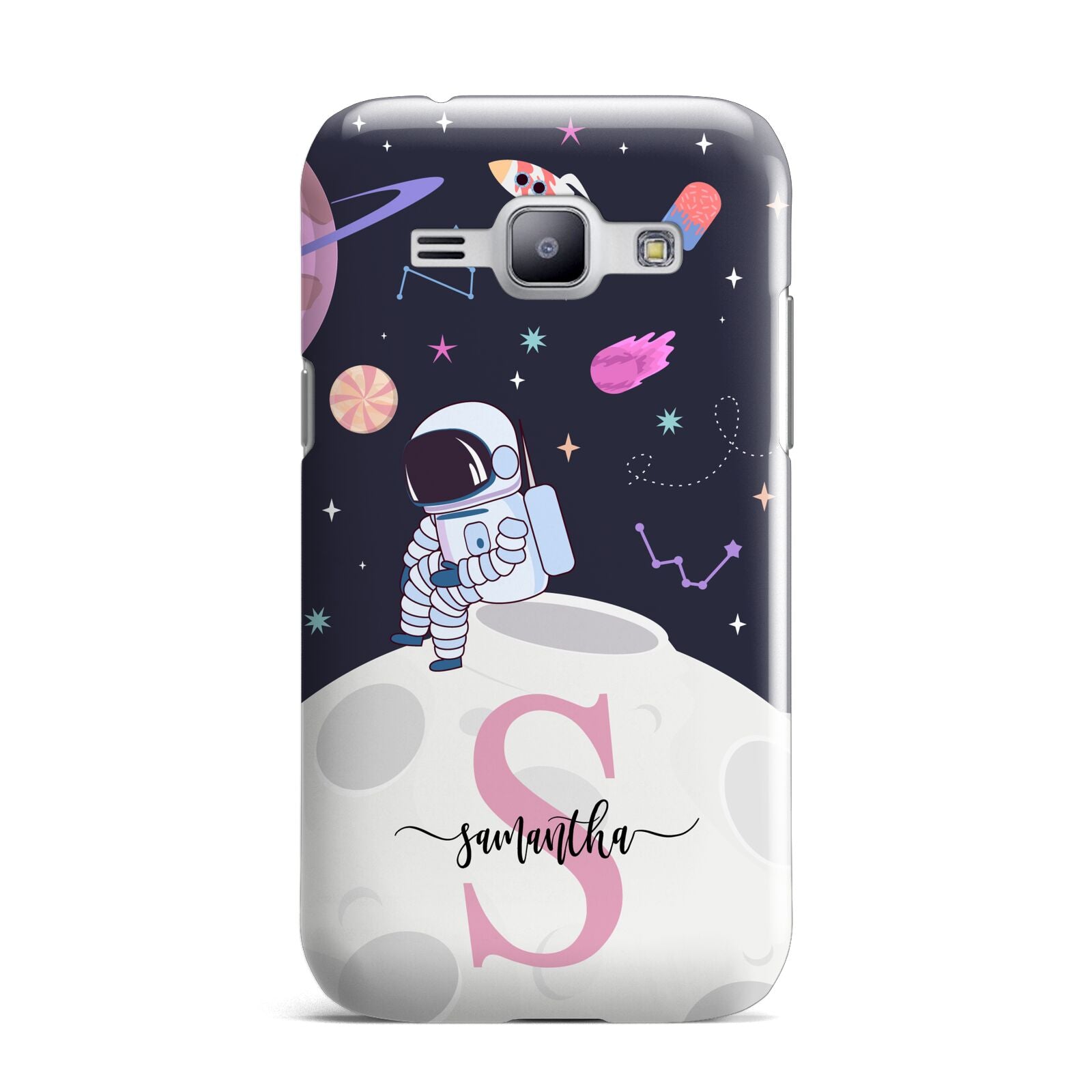 Astronaut in Candy Space with Name Samsung Galaxy J1 2015 Case