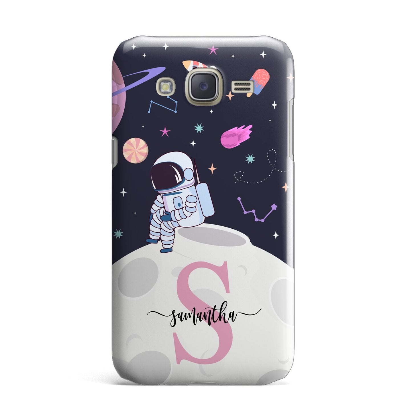 Astronaut in Candy Space with Name Samsung Galaxy J7 Case