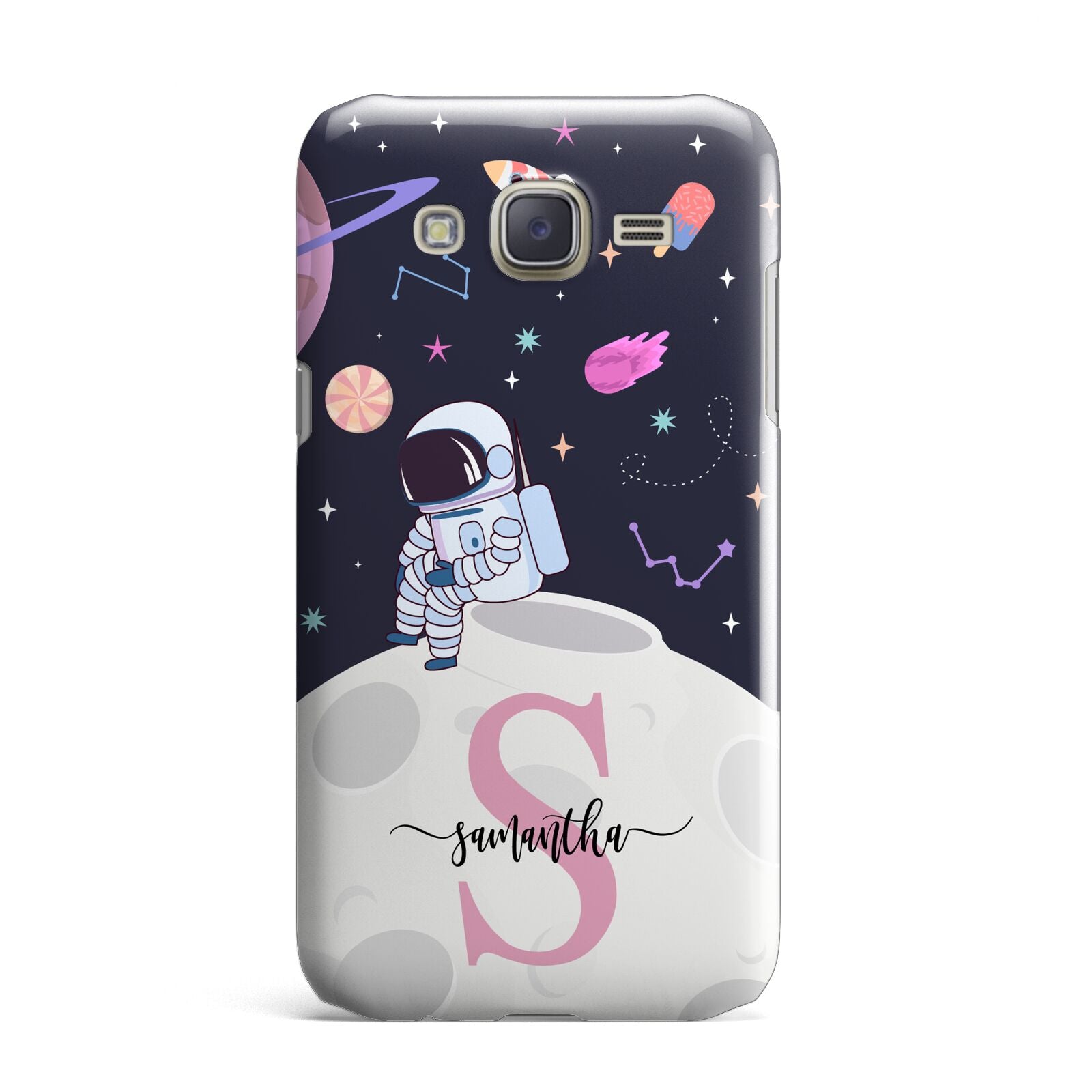 Astronaut in Candy Space with Name Samsung Galaxy J7 Case