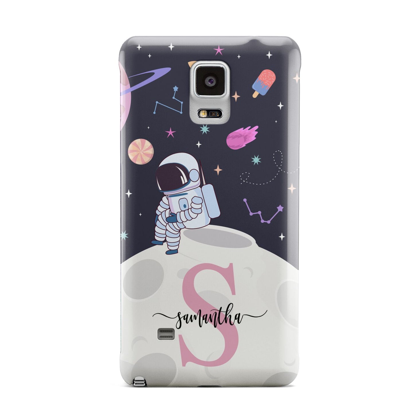 Astronaut in Candy Space with Name Samsung Galaxy Note 4 Case