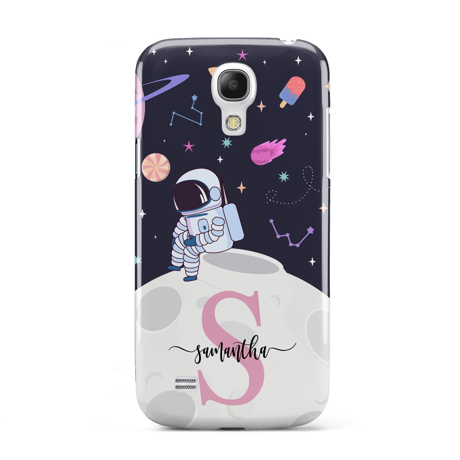 Astronaut in Candy Space with Name Samsung Galaxy S4 Mini Case