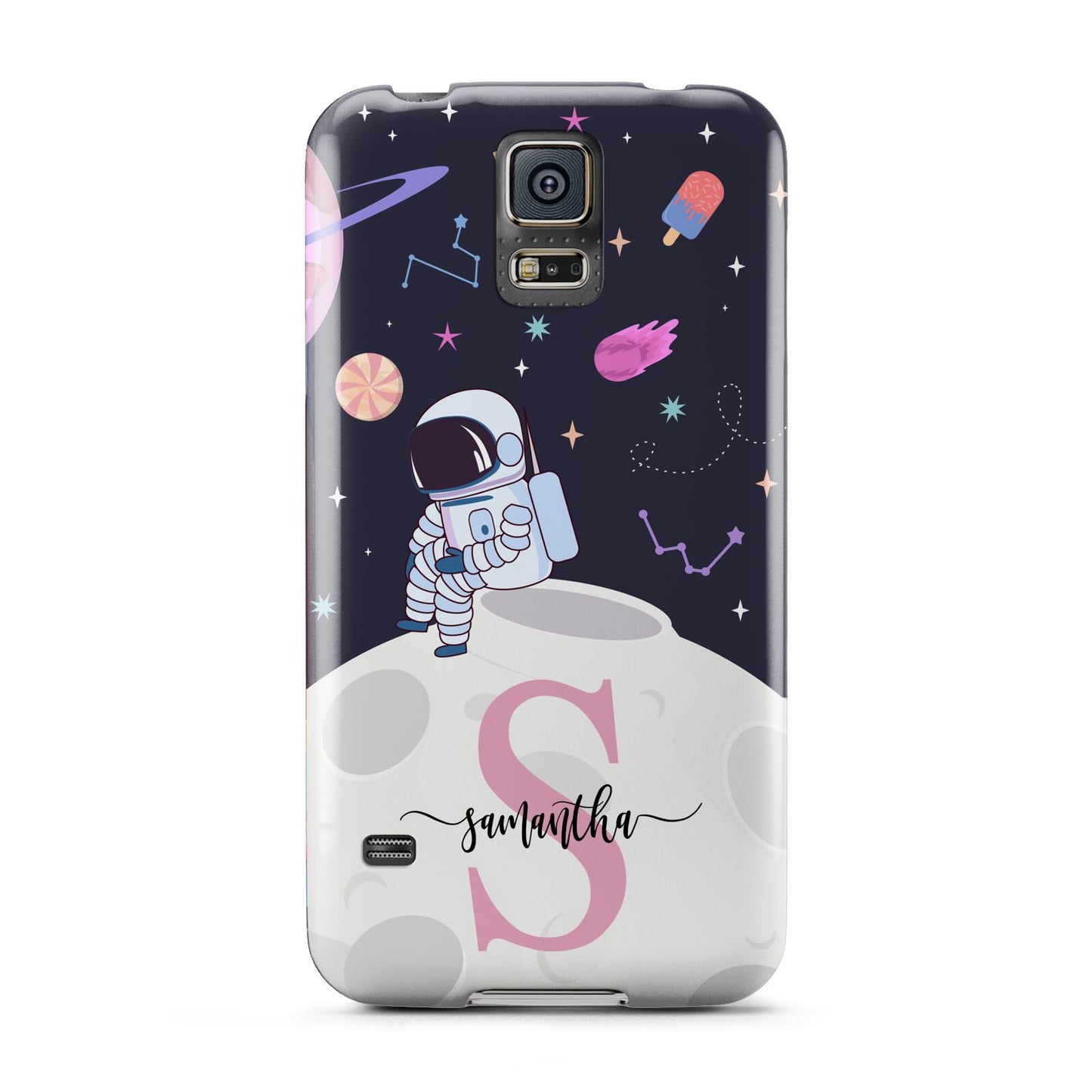 Astronaut in Candy Space with Name Samsung Galaxy S5 Case
