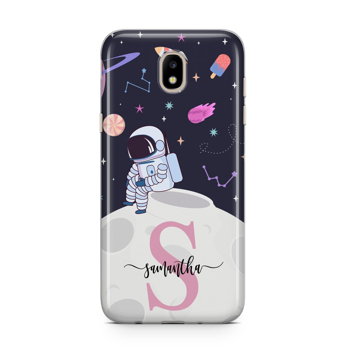Astronaut in Candy Space with Name Samsung J5 2017 Case
