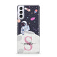 Astronaut in Candy Space with Name Samsung S21 Plus Phone Case