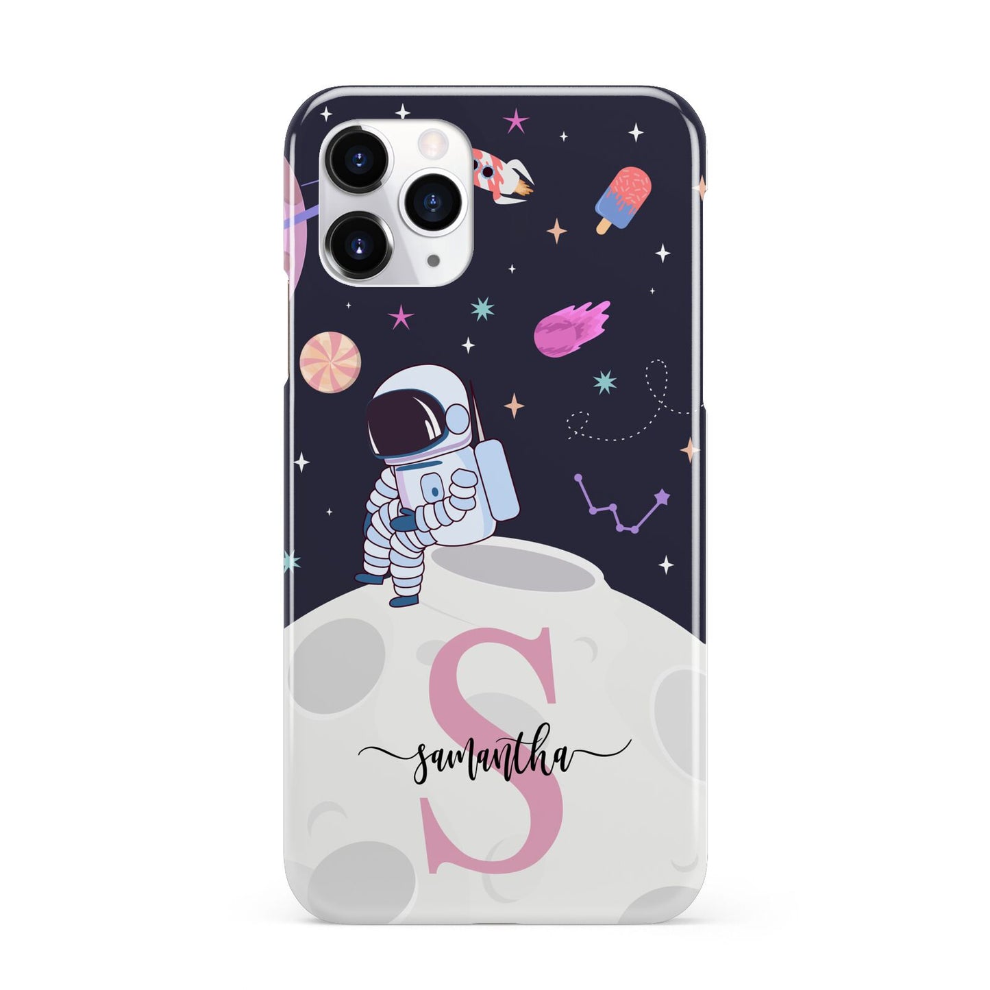 Astronaut in Candy Space with Name iPhone 11 Pro 3D Snap Case
