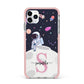 Astronaut in Candy Space with Name iPhone 11 Pro Max Impact Pink Edge Case