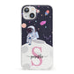 Astronaut in Candy Space with Name iPhone 13 Clear Bumper Case