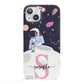 Astronaut in Candy Space with Name iPhone 13 Full Wrap 3D Snap Case