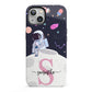 Astronaut in Candy Space with Name iPhone 13 Full Wrap 3D Tough Case