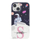 Astronaut in Candy Space with Name iPhone 13 Mini Full Wrap 3D Snap Case