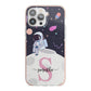 Astronaut in Candy Space with Name iPhone 13 Pro Max TPU Impact Case with Pink Edges