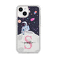 Astronaut in Candy Space with Name iPhone 14 Clear Tough Case Starlight