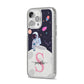 Astronaut in Candy Space with Name iPhone 14 Pro Max Glitter Tough Case Silver Angled Image