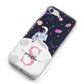 Astronaut in Candy Space with Name iPhone 8 Bumper Case on Silver iPhone Alternative Image