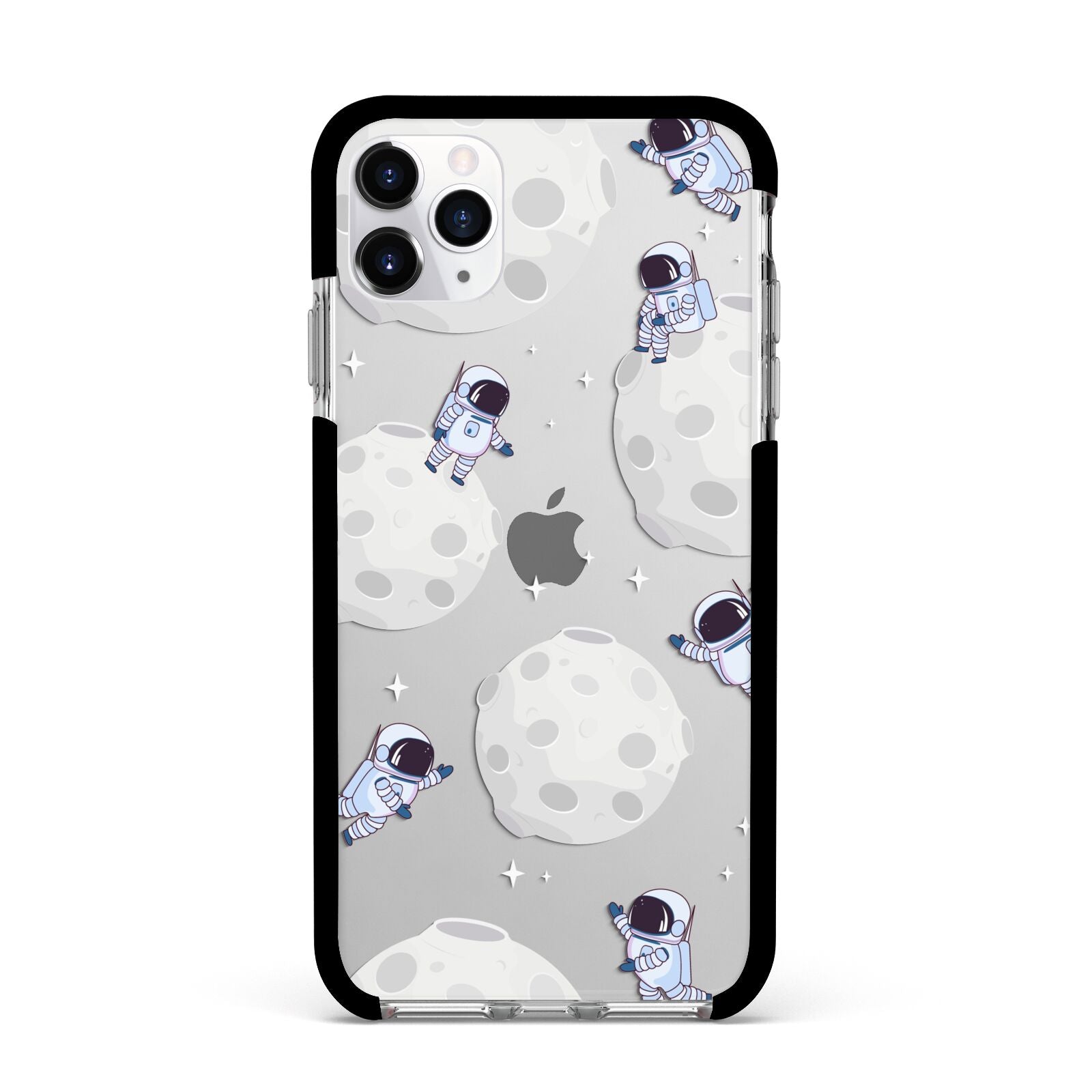 Astronauts and Asteroids Apple iPhone 11 Pro Max in Silver with Black Impact Case