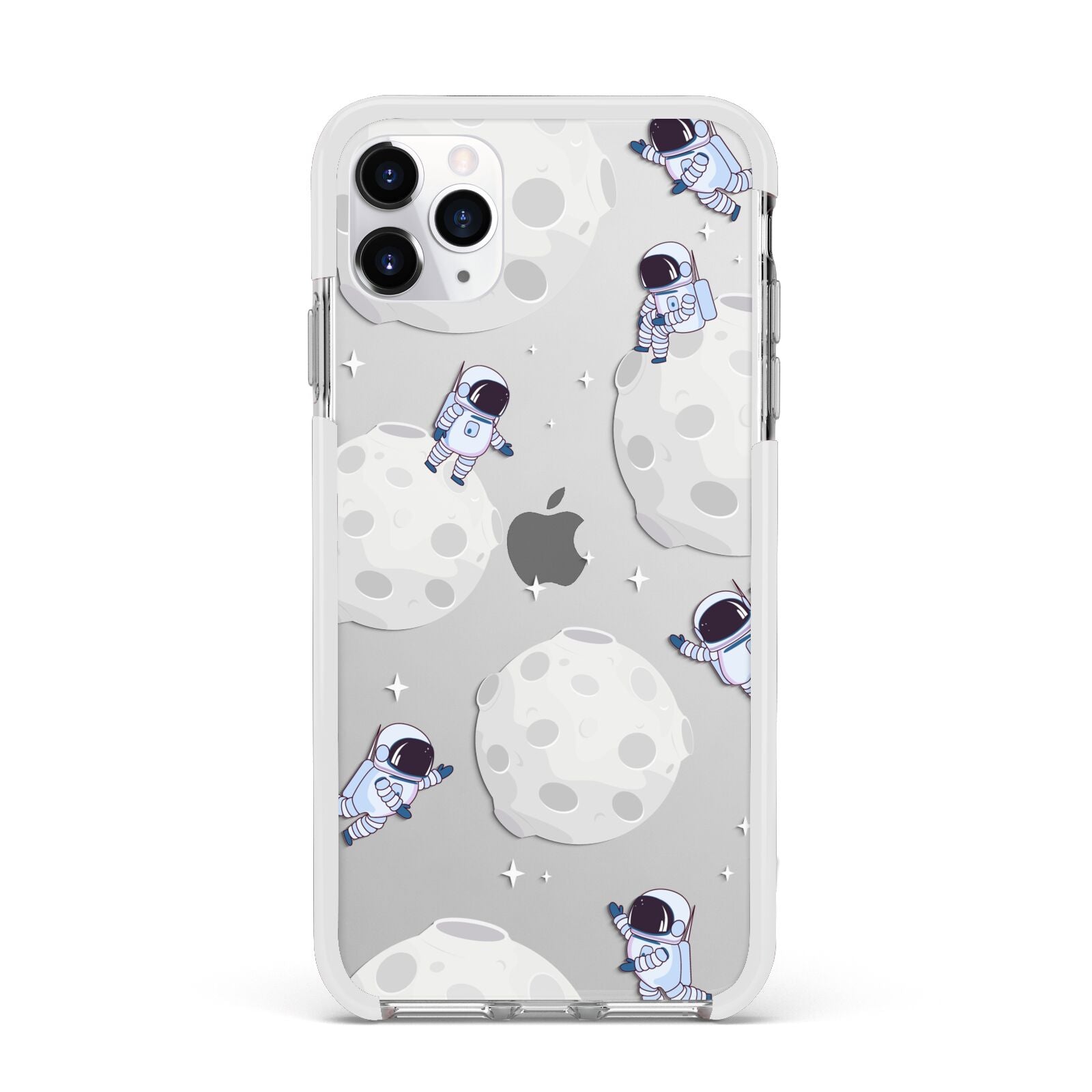 Astronauts and Asteroids Apple iPhone 11 Pro Max in Silver with White Impact Case
