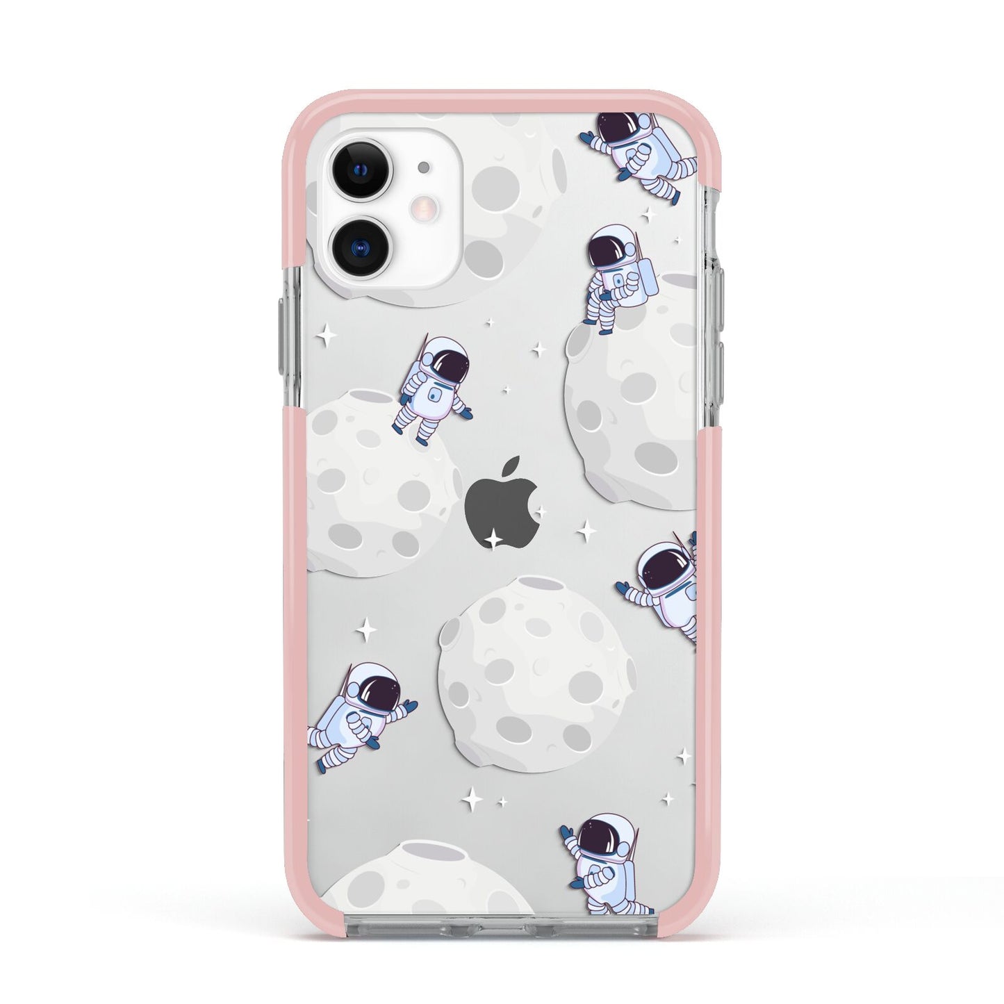 Astronauts and Asteroids Apple iPhone 11 in White with Pink Impact Case