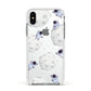 Astronauts and Asteroids Apple iPhone Xs Impact Case White Edge on Silver Phone