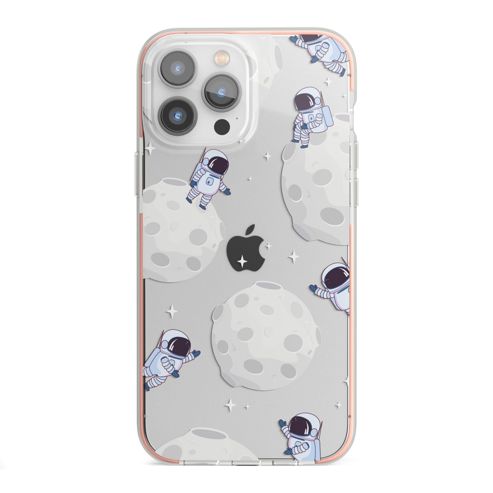 Astronauts and Asteroids iPhone 13 Pro Max TPU Impact Case with Pink Edges