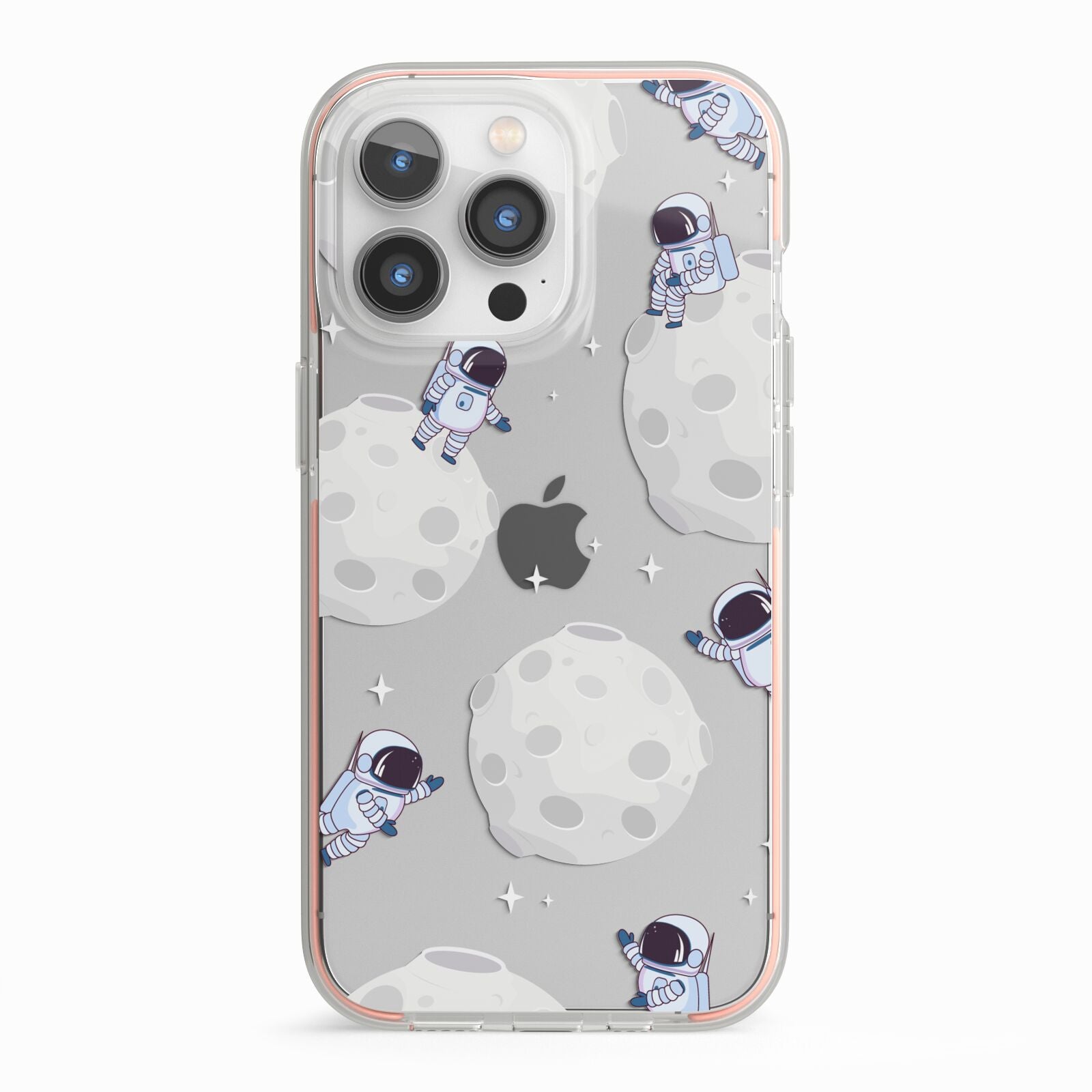 Astronauts and Asteroids iPhone 13 Pro TPU Impact Case with Pink Edges