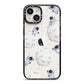 Astronauts and Asteroids iPhone 14 Black Impact Case on Silver phone