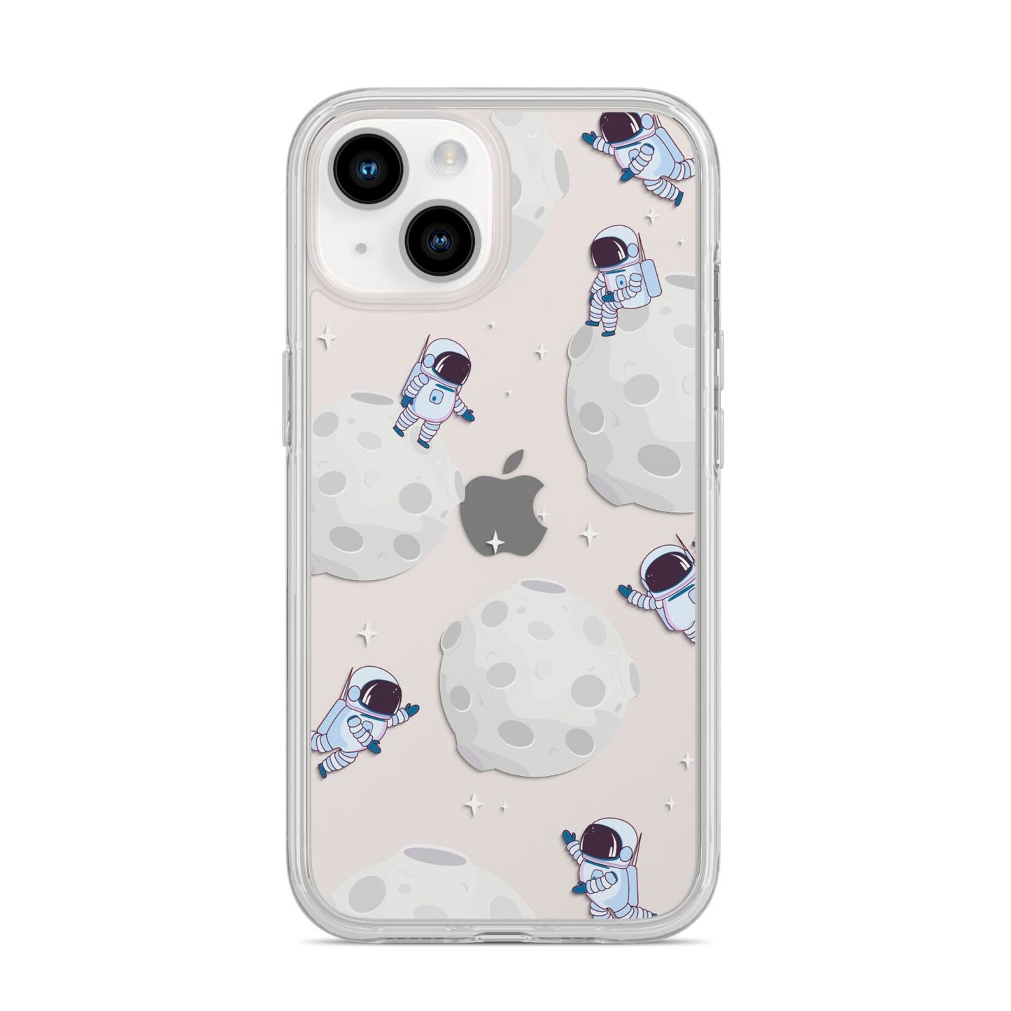 Astronauts and Asteroids iPhone 14 Clear Tough Case Starlight