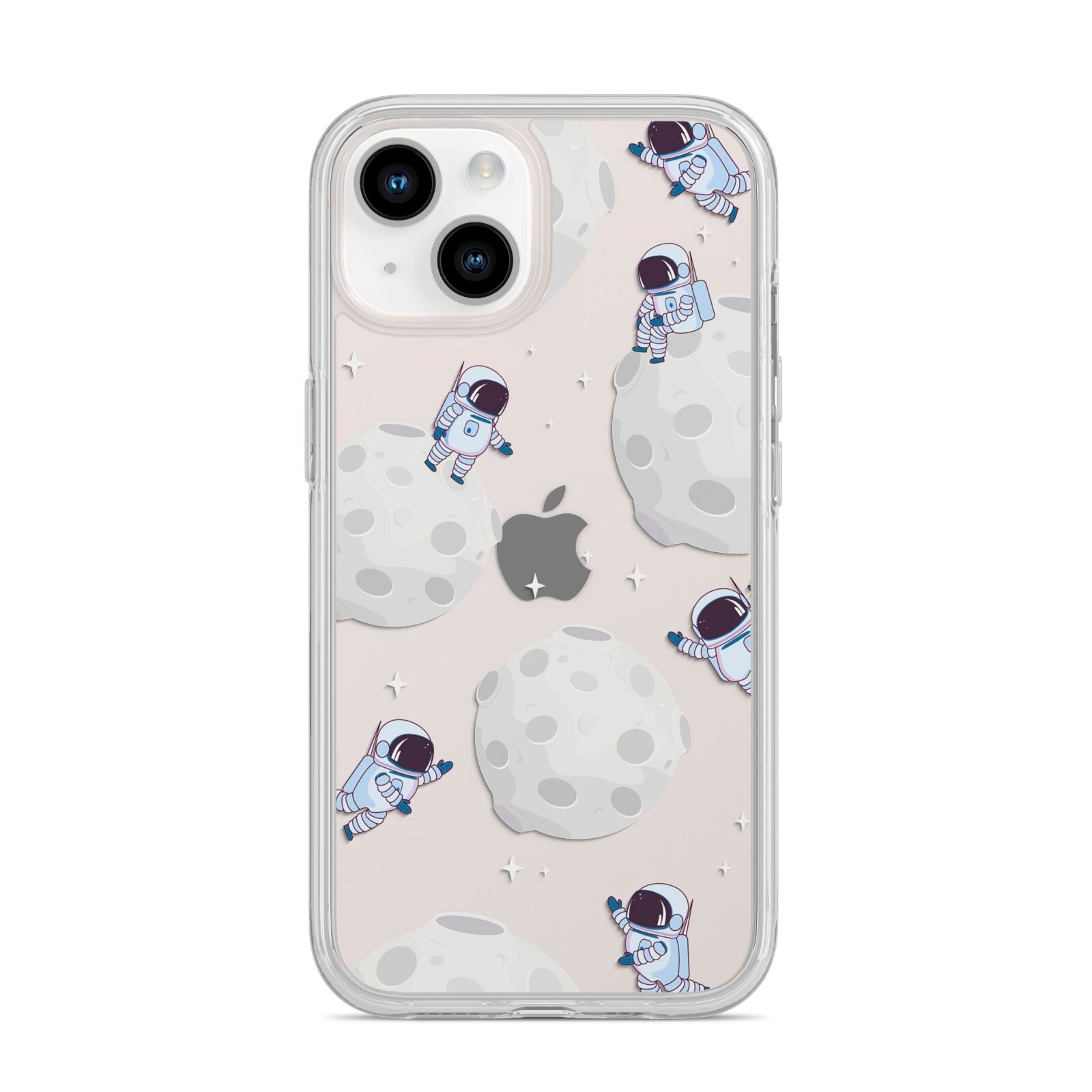 Astronauts and Asteroids iPhone 14 Clear Tough Case Starlight