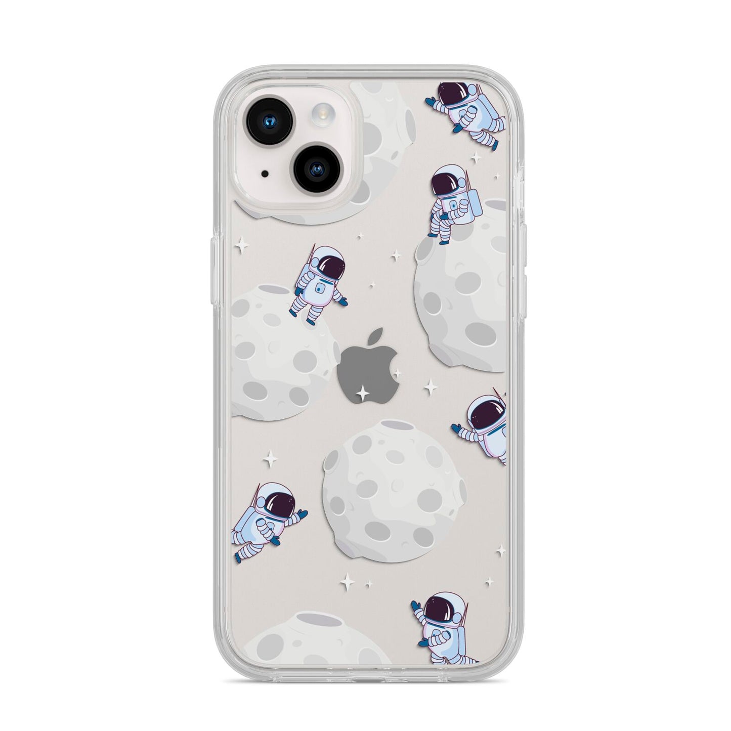 Astronauts and Asteroids iPhone 14 Plus Clear Tough Case Starlight