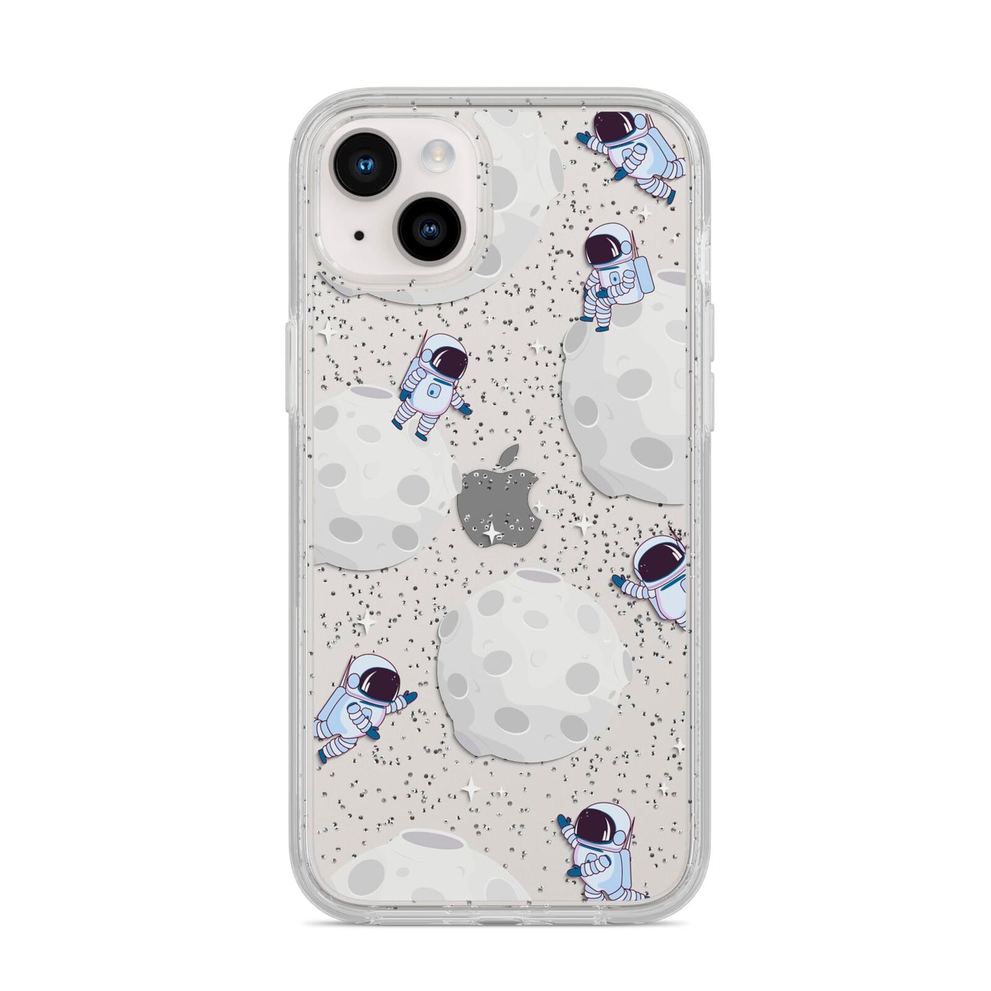 Astronauts and Asteroids iPhone 14 Plus Glitter Tough Case Starlight