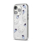 Astronauts and Asteroids iPhone 14 Pro Clear Tough Case Silver Angled Image