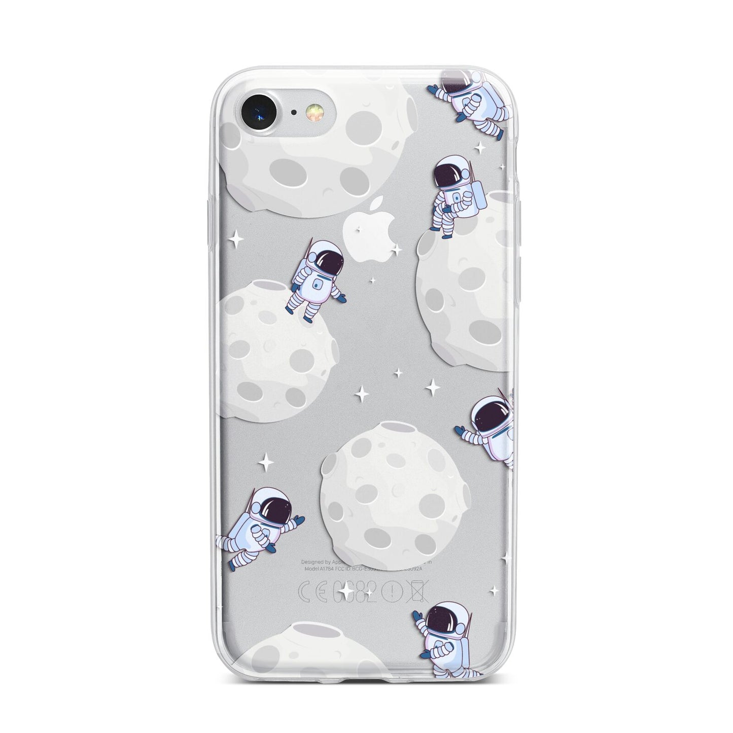 Astronauts and Asteroids iPhone 7 Bumper Case on Silver iPhone