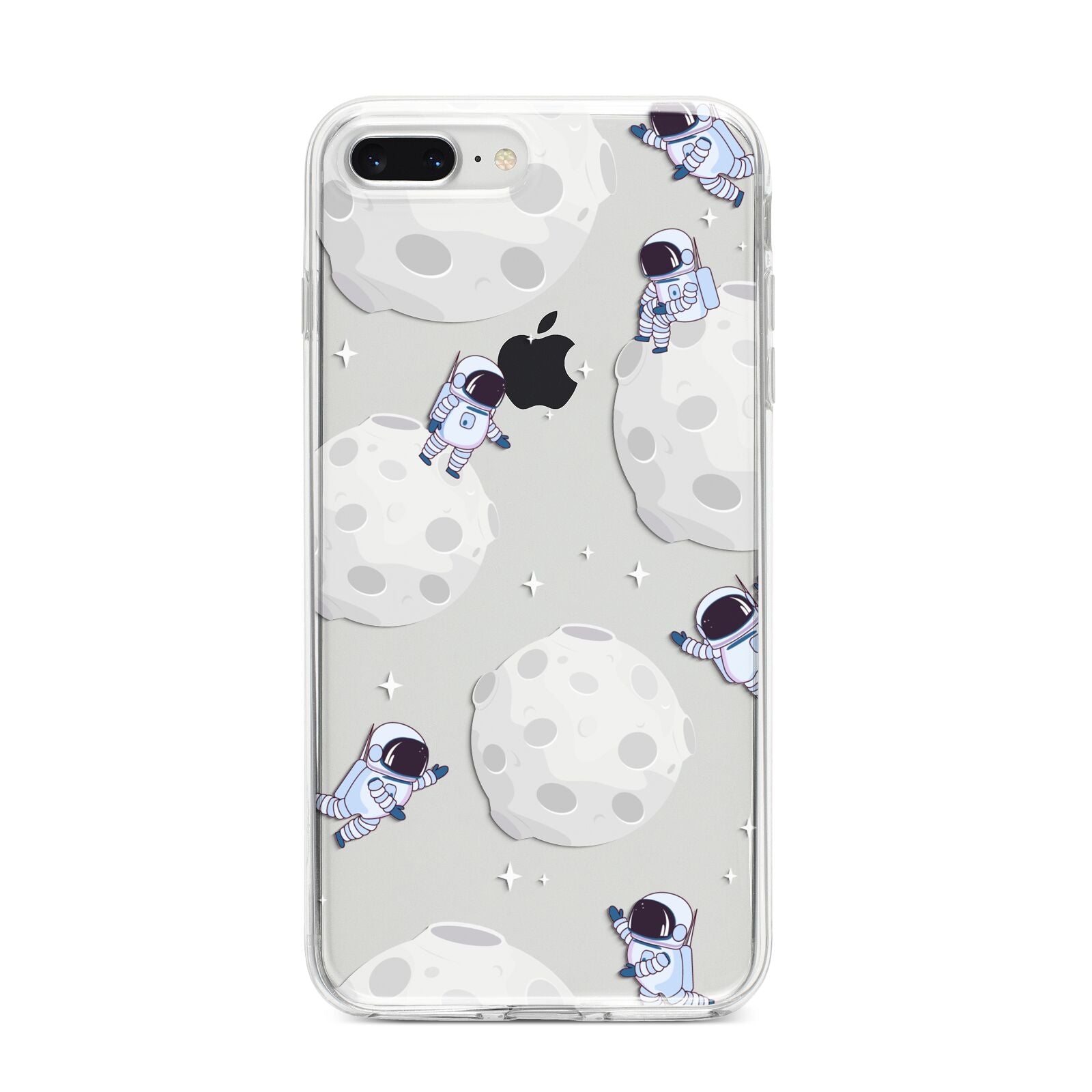 Astronauts and Asteroids iPhone 8 Plus Bumper Case on Silver iPhone