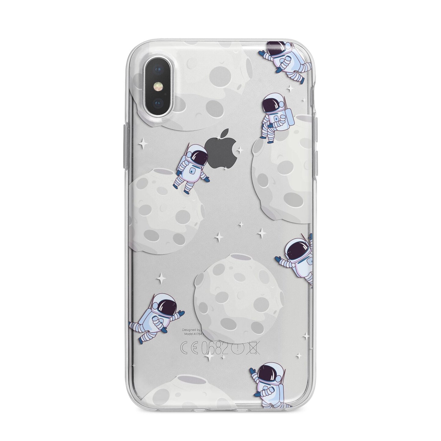 Astronauts and Asteroids iPhone X Bumper Case on Silver iPhone Alternative Image 1