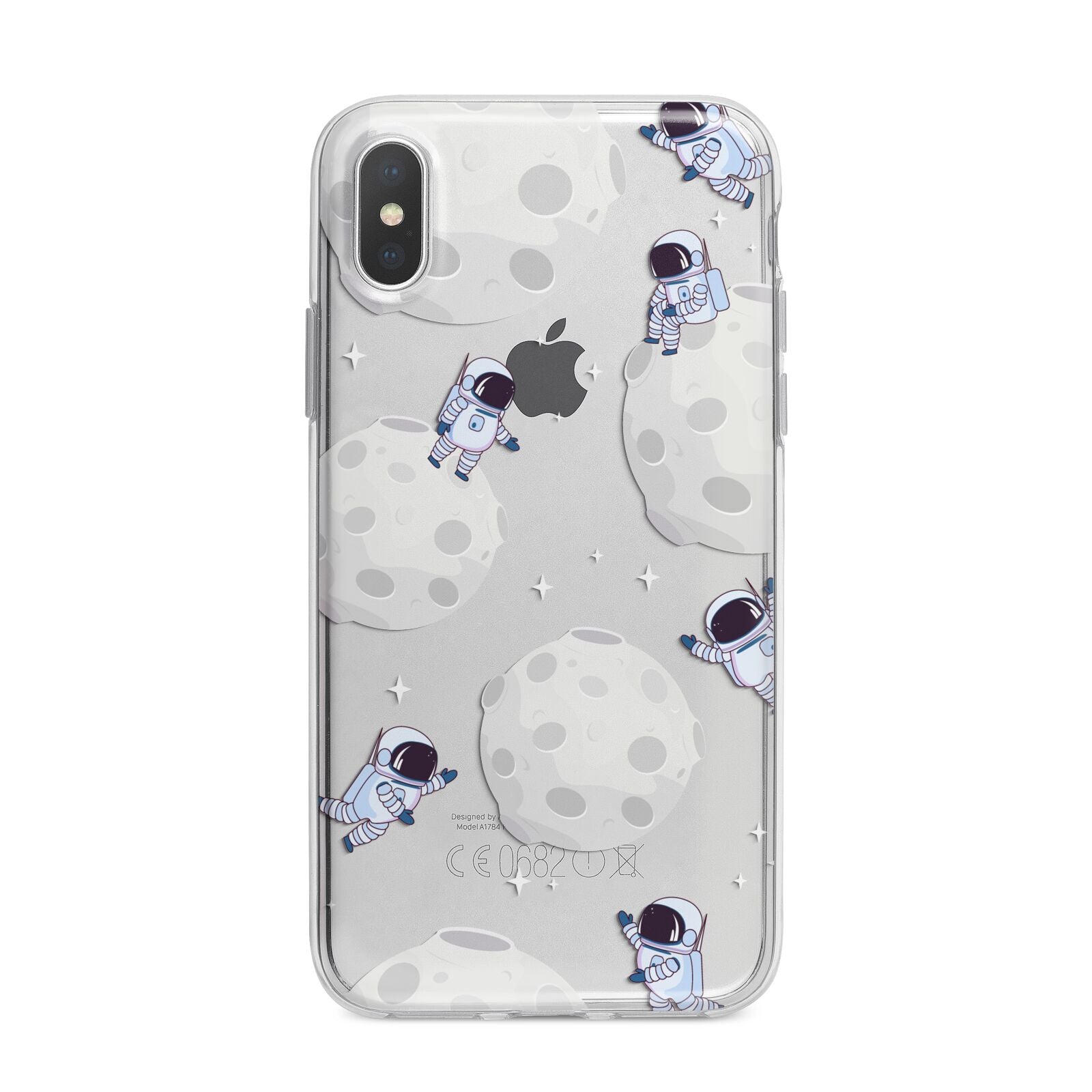 Astronauts and Asteroids iPhone X Bumper Case on Silver iPhone Alternative Image 1