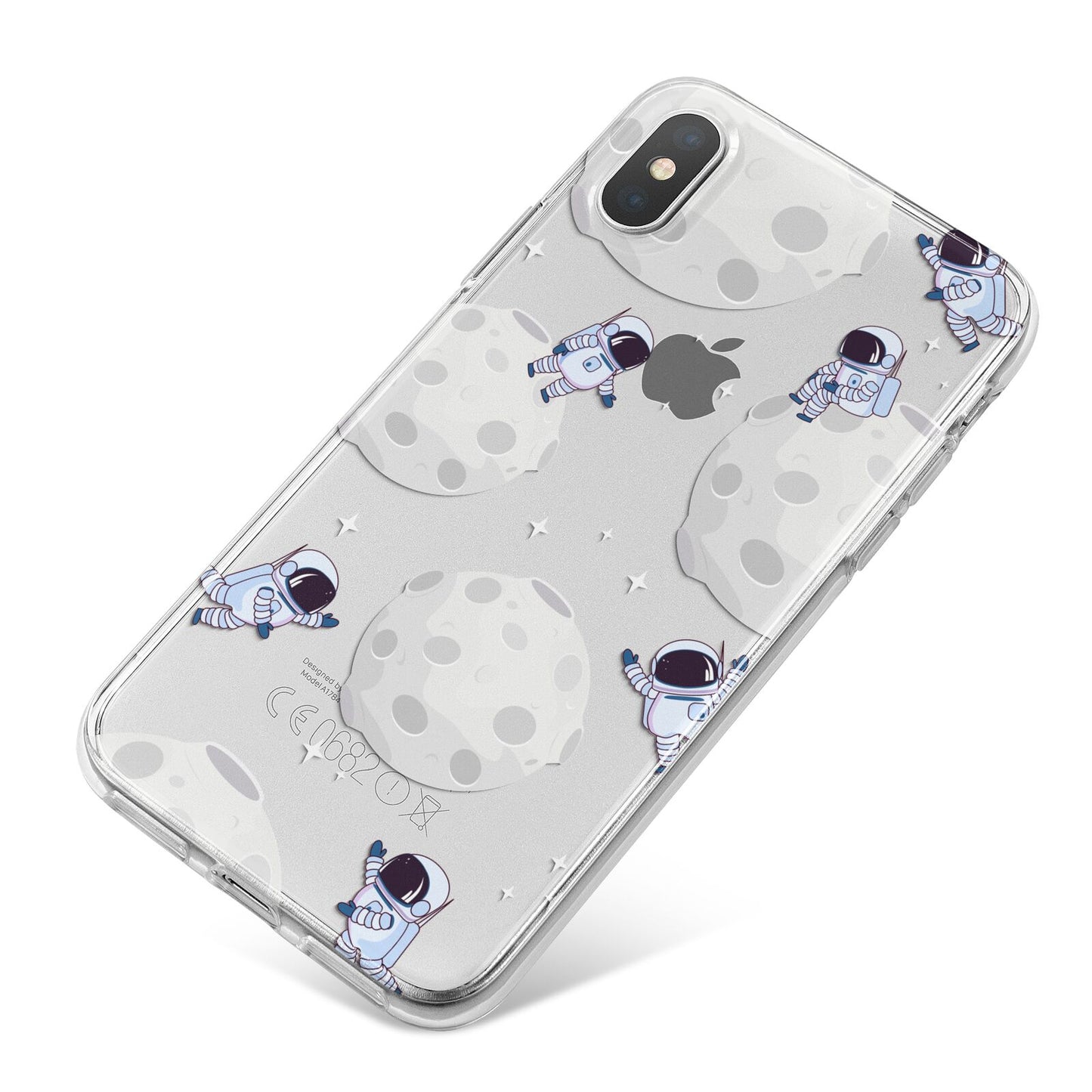 Astronauts and Asteroids iPhone X Bumper Case on Silver iPhone