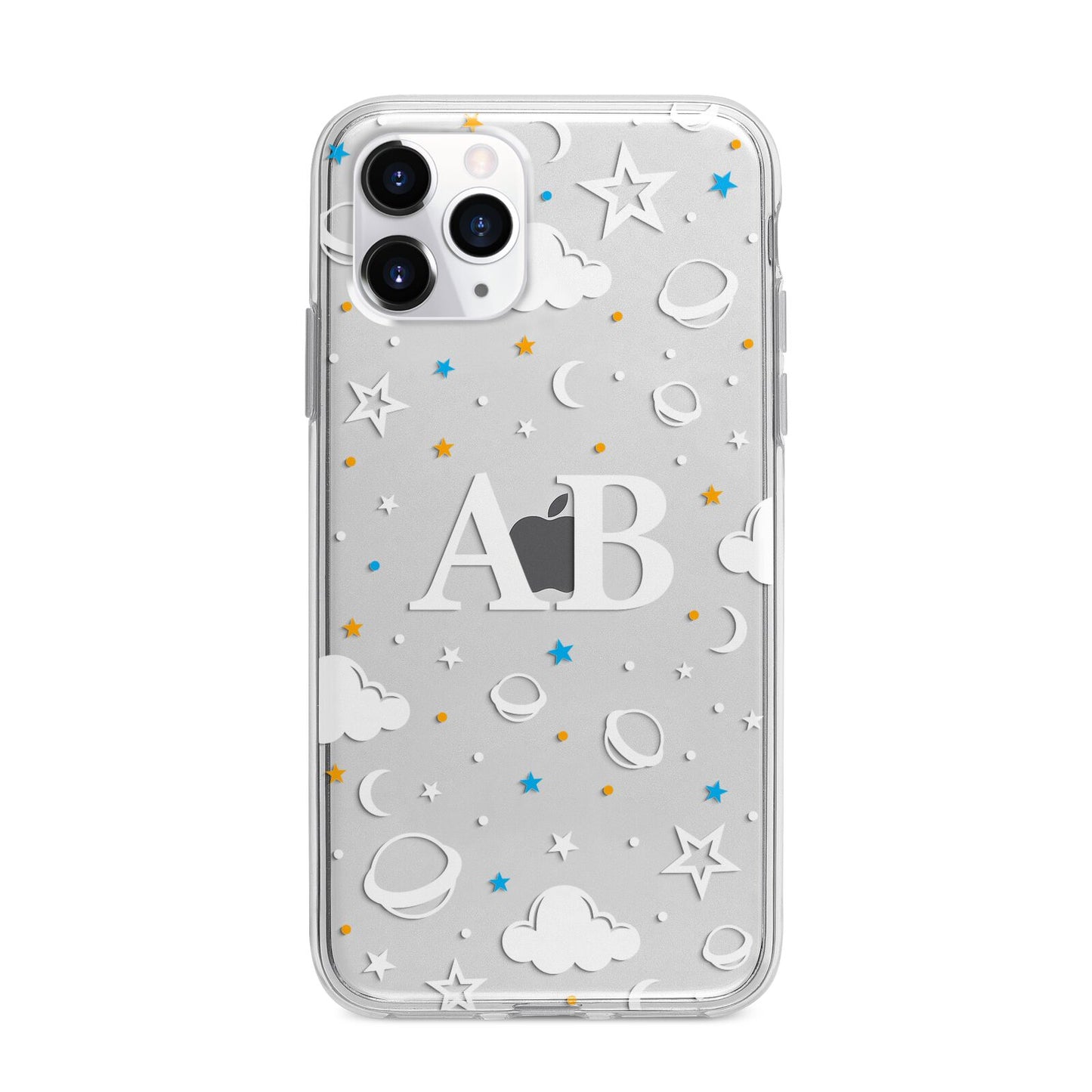 Astronomical Initials Apple iPhone 11 Pro Max in Silver with Bumper Case
