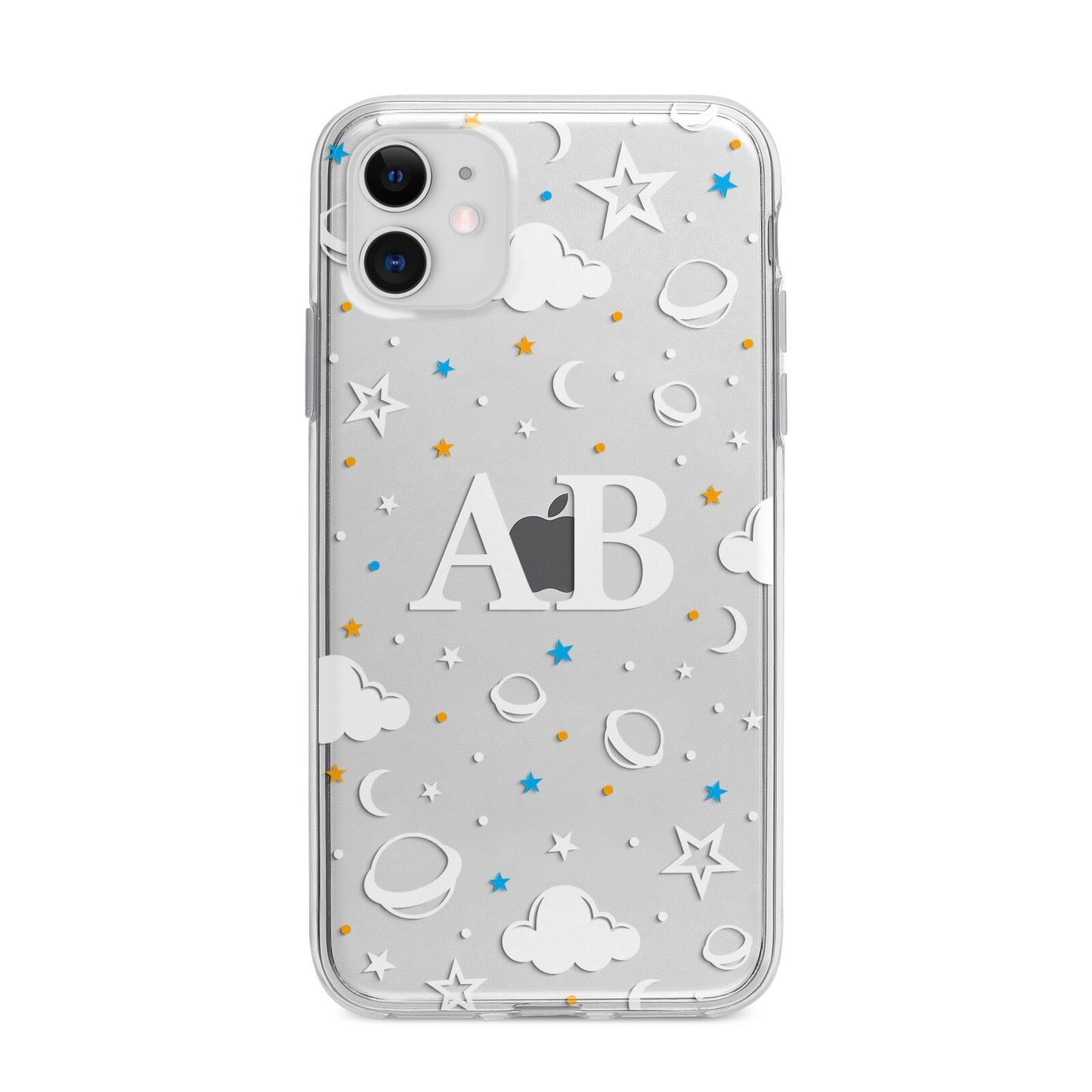Astronomical Initials Apple iPhone 11 in White with Bumper Case