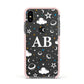 Astronomical Initials Apple iPhone Xs Impact Case Pink Edge on Black Phone